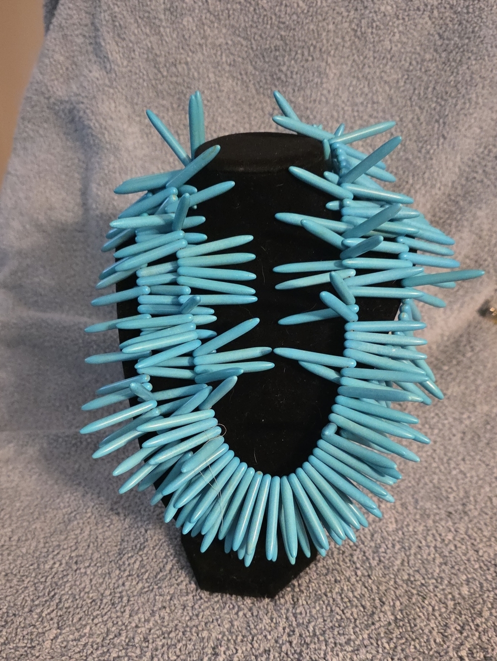 Blue Spike Statement Necklace - Unbranded
